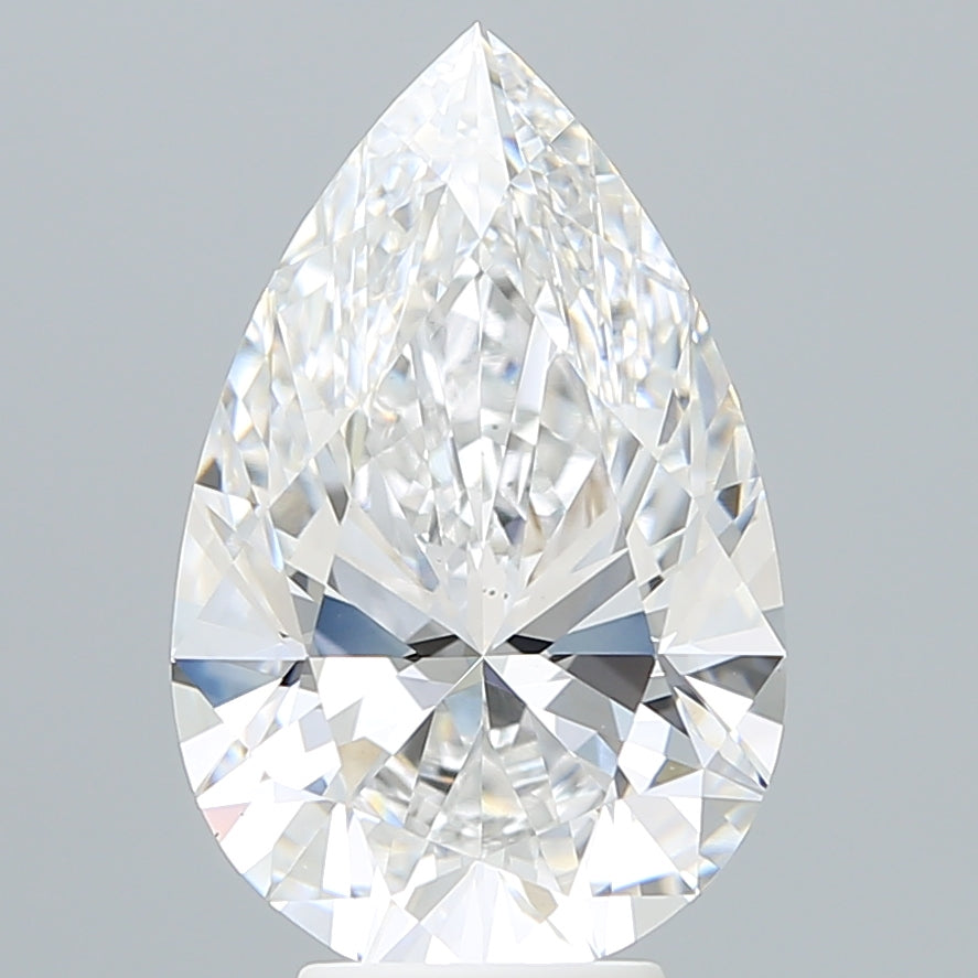 5.53 Carat Pear Shaped, Excellent Cut, E Color, VS1 Clarity, IGI Certified Lab Grown Diamond