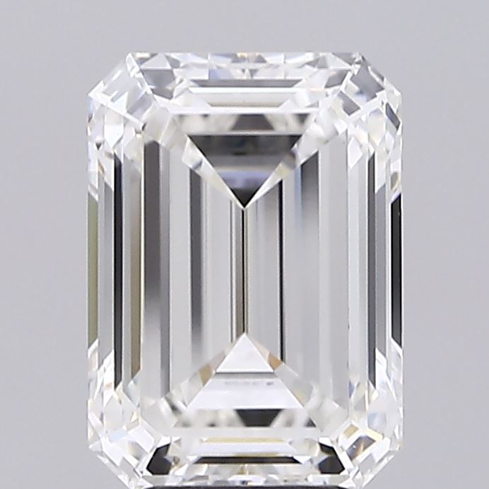 5.10 Carat Emerald Shaped, Ideal Cut, F Color, VVS2 Clarity, IGI Certified Lab Grown Diamond