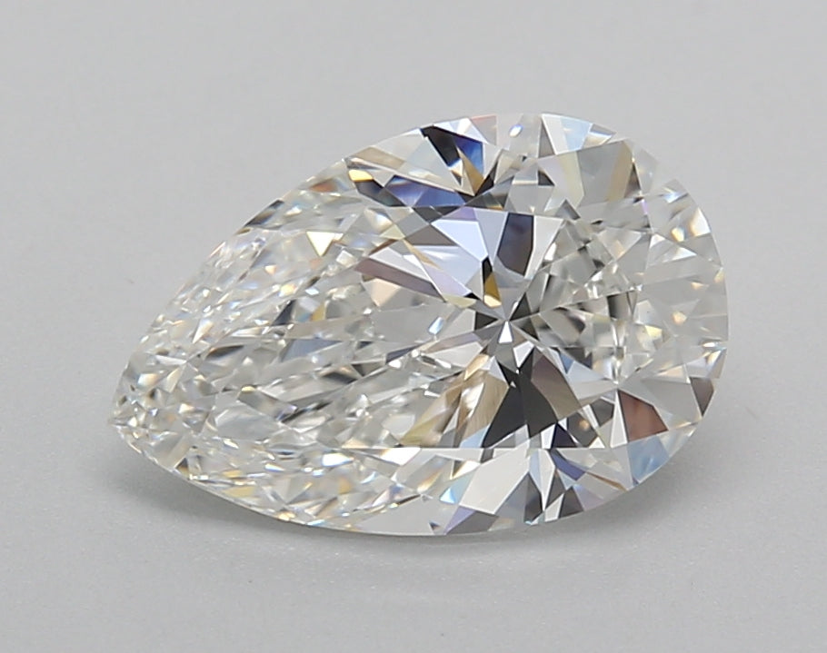 2.02 Carat Pear Shaped, Excellent Cut, F Color, VVS2 Clarity, IGI Certified Lab Grown Diamond