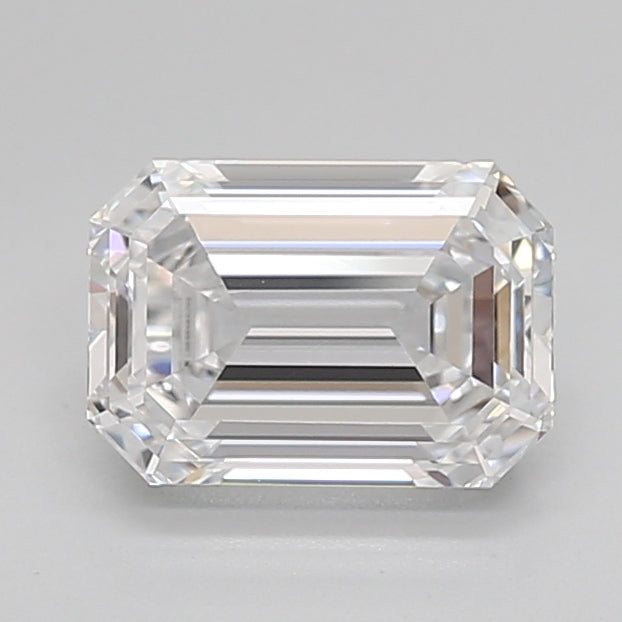 1.51 Carat Emerald Shaped, Ideal Cut, D Color, VVS2 Clarity, IGI Certified Lab Grown Diamond