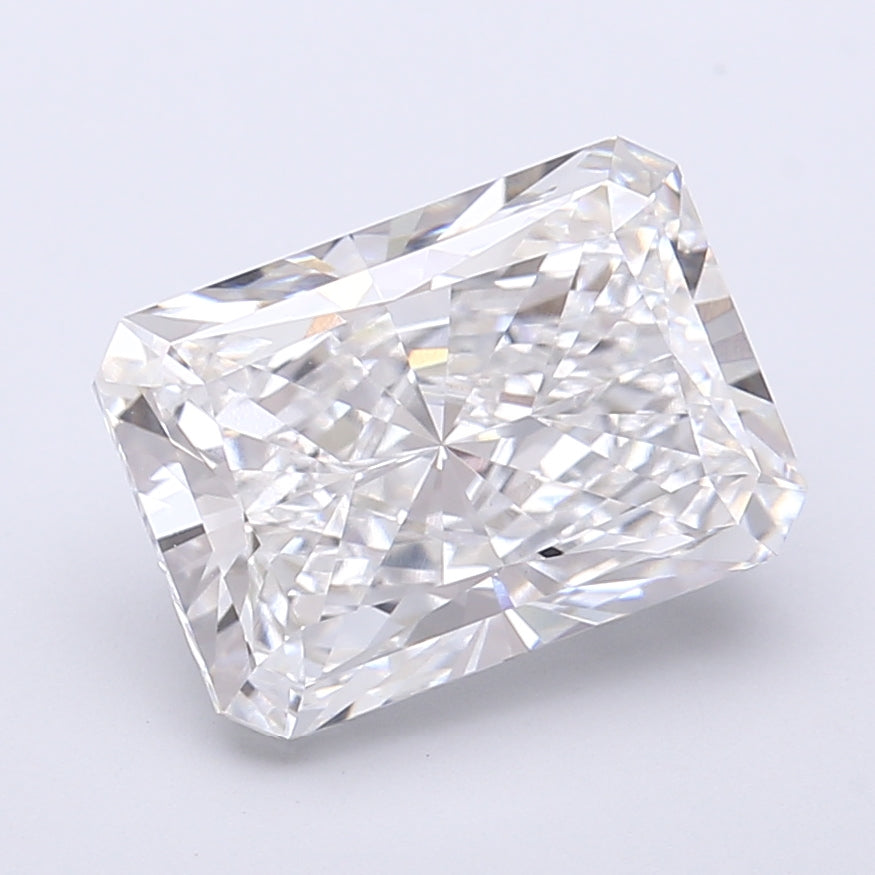 4.19 Carat Radiant Shaped, Very Good Cut, D Color, VVS2 Clarity, IGI Certified Lab Grown Diamond
