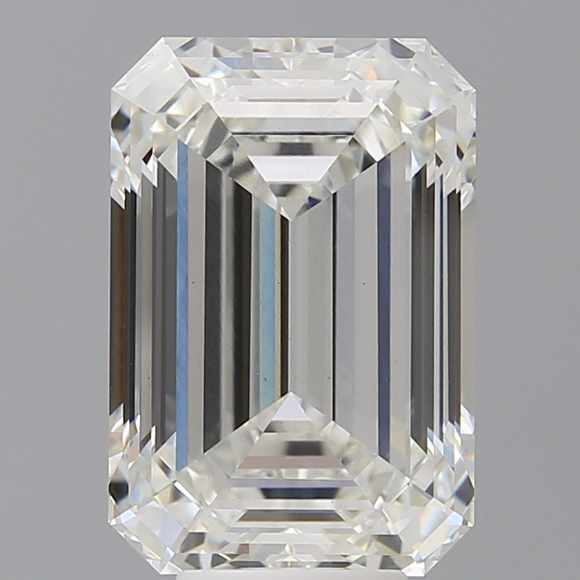 8.09 Carat Emerald Shaped, Ideal Cut, F Color, VS1 Clarity, IGI Certified Lab Grown Diamond
