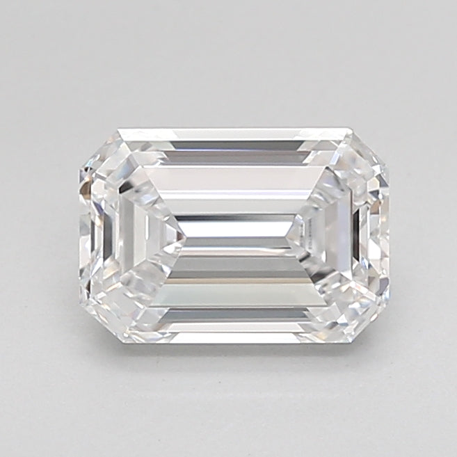 1.58 Carat Emerald Shaped, Ideal Cut, D Color, VVS1 Clarity, IGI Certified Lab Grown Diamond