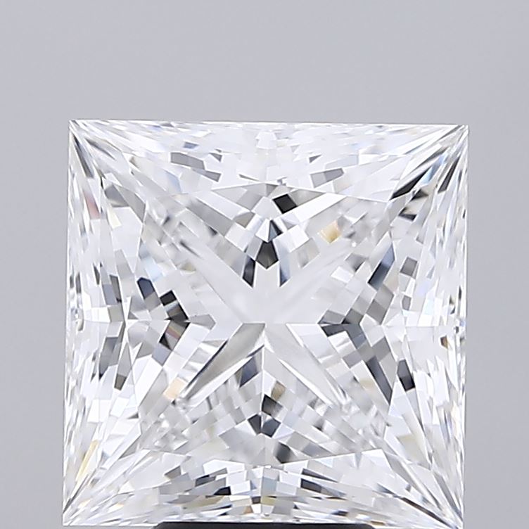 6.20 Carat Princess Shaped, Ideal Cut, D Color, VVS2 Clarity, IGI Certified Lab Grown Diamond