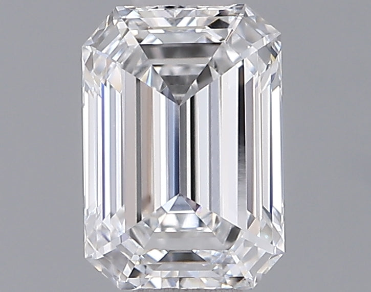 0.97 Carat Emerald Shaped, Ideal Cut, D Color, VVS2 Clarity, IGI Certified Lab Grown Diamond