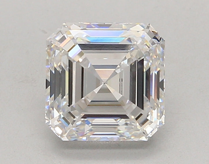 2.02 Carat Asscher Shaped, Ideal Cut, E Color, VVS2 Clarity, IGI Certified Lab Grown Diamond