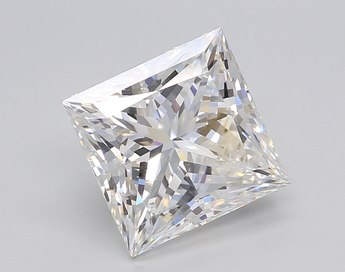 4.00 Carat Princess Shaped, Ideal Cut, E Color, VVS2 Clarity, GIA Certified Lab Grown Diamond