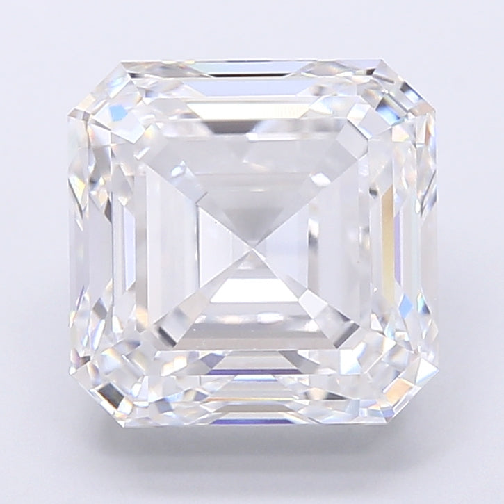 6.44 Carat Asscher Shaped, Very Good Cut, E Color, VVS2 Clarity, IGI Certified Lab Grown Diamond