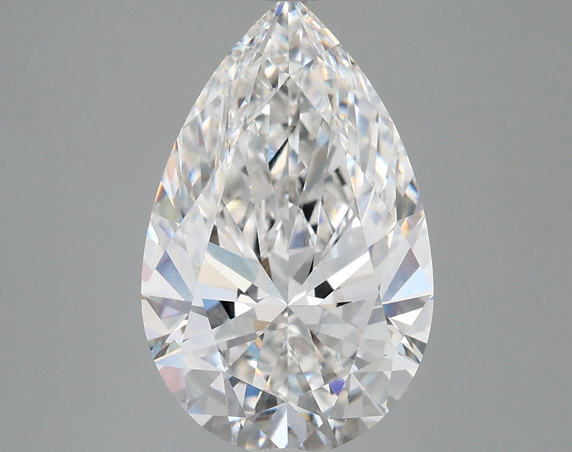 4.10 Carat Pear Shaped, Very Good Cut, E Color, VVS2 Clarity, IGI Certified Lab Grown Diamond