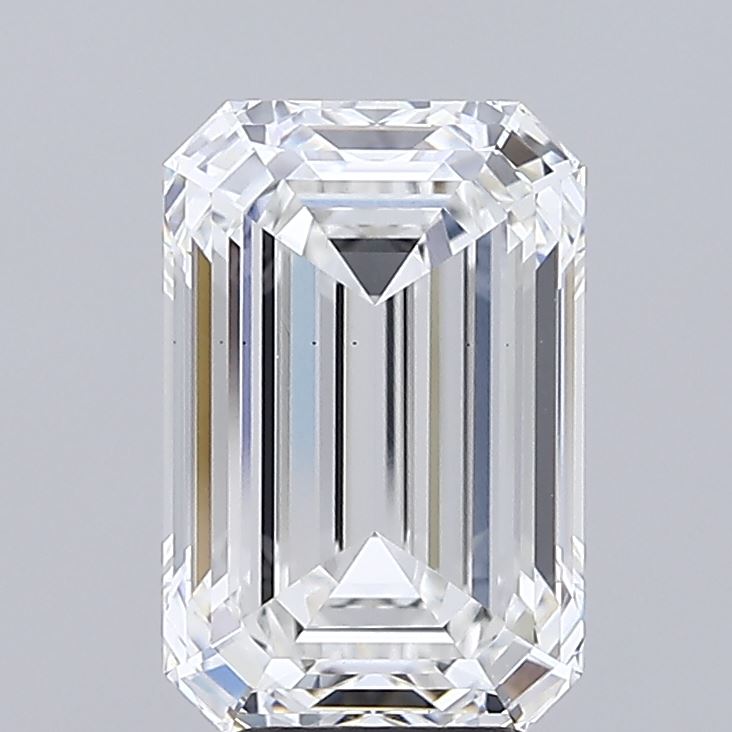 5.02 Carat Emerald Shaped, Ideal Cut, F Color, VS1 Clarity, IGI Certified Lab Grown Diamond