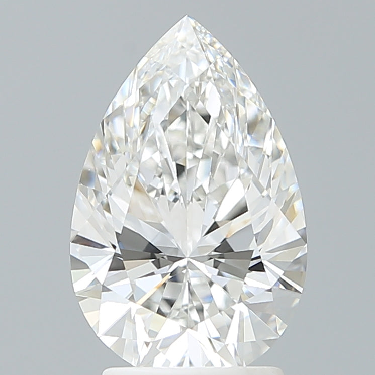 2.59 Carat Pear Shaped, Ideal Cut, F Color, VVS2 Clarity, IGI Certified Lab Grown Diamond