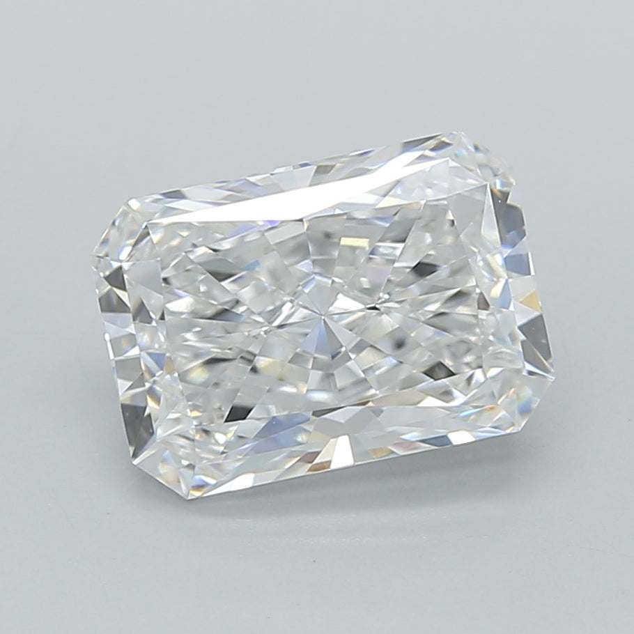 2.51 Carat Radiant Shaped, Ideal Cut, D Color, VVS2 Clarity, IGI Certified Lab Grown Diamond
