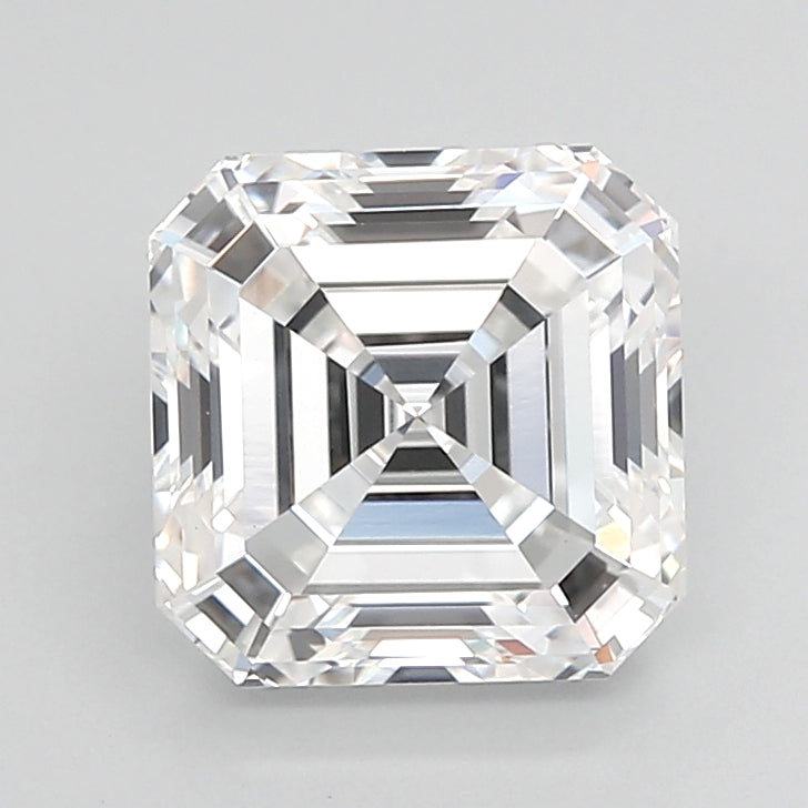 3.09 Carat Asscher Shaped, Ideal Cut, D Color, VVS2 Clarity, IGI Certified Lab Grown Diamond