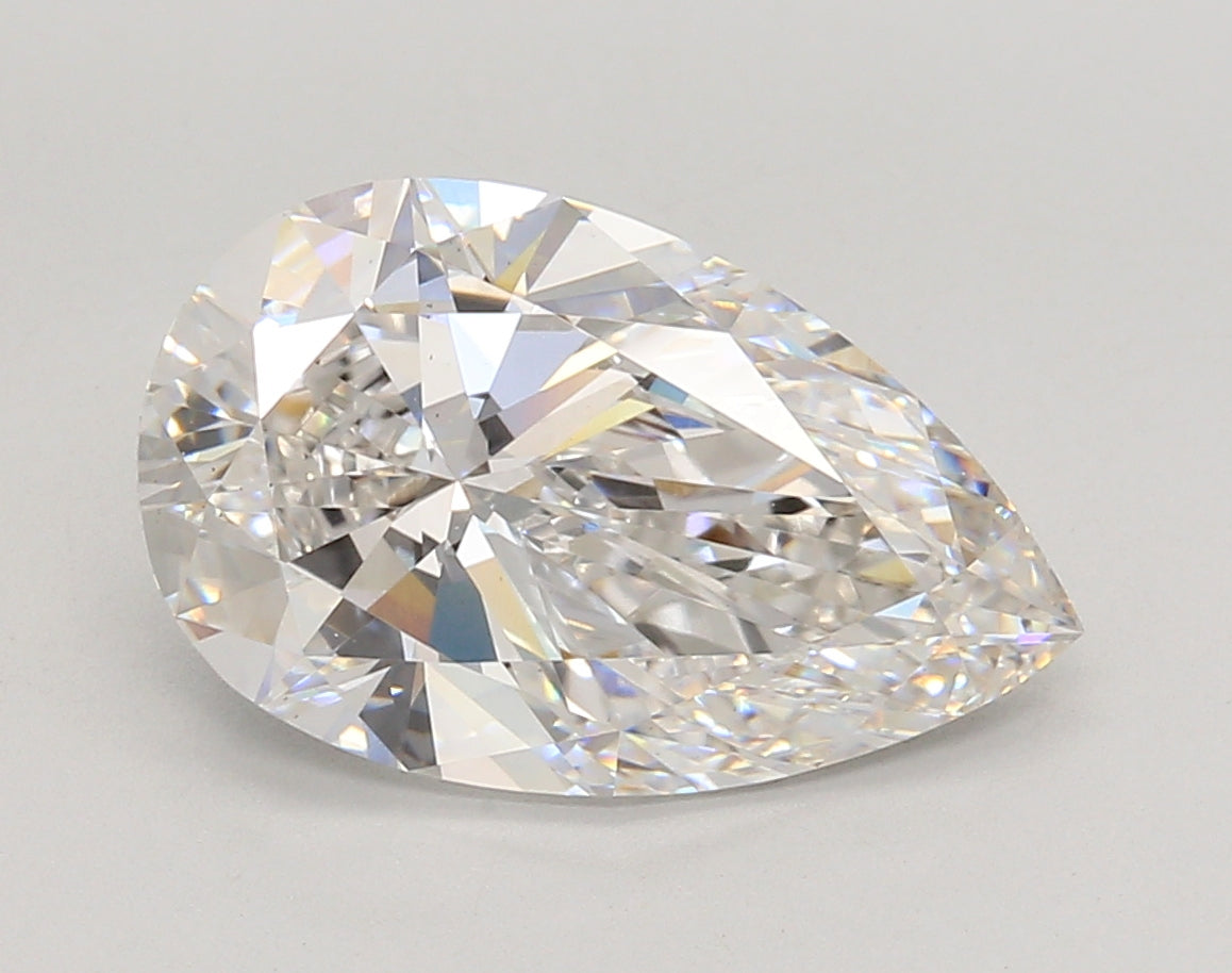 4.06 Carat Pear Shaped, Ideal Cut, F Color, VS1 Clarity, IGI Certified Lab Grown Diamond