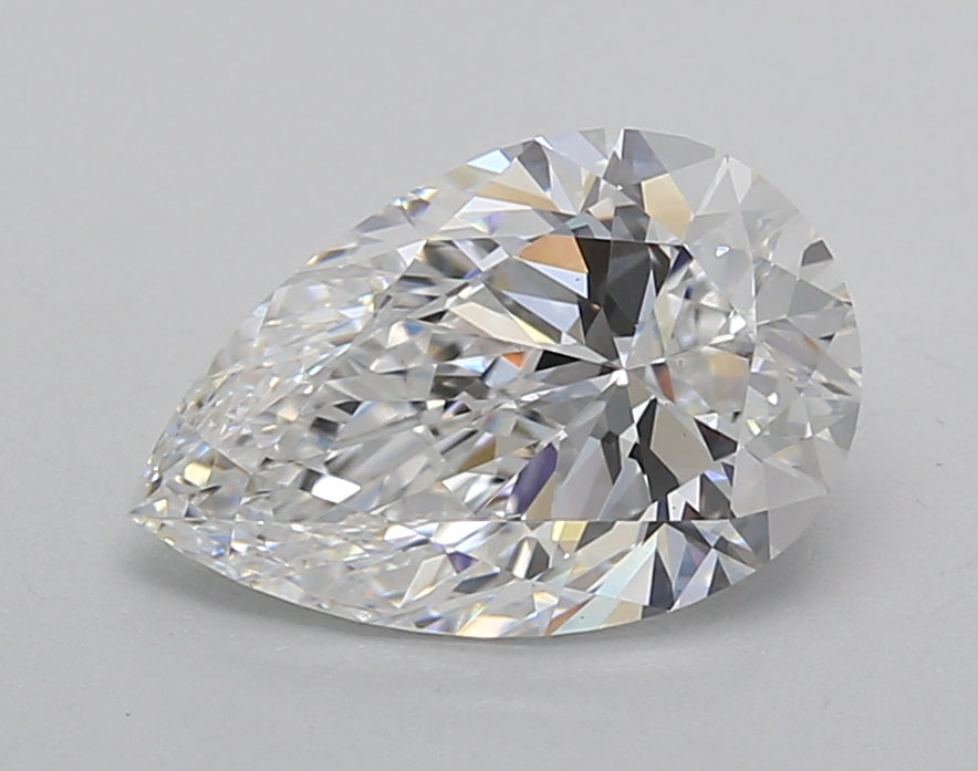 2.01 Carat Pear Shaped, Excellent Cut, E Color, VS1 Clarity, IGI Certified Lab Grown Diamond