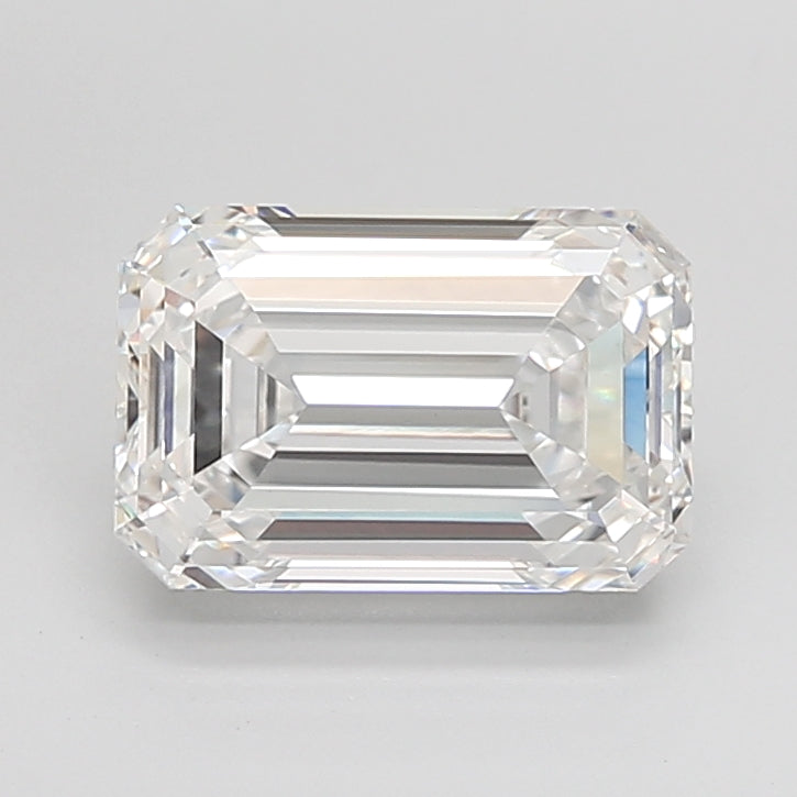 4.01 Carat Emerald Shaped, Ideal Cut, E Color, VVS2 Clarity, IGI Certified Lab Grown Diamond