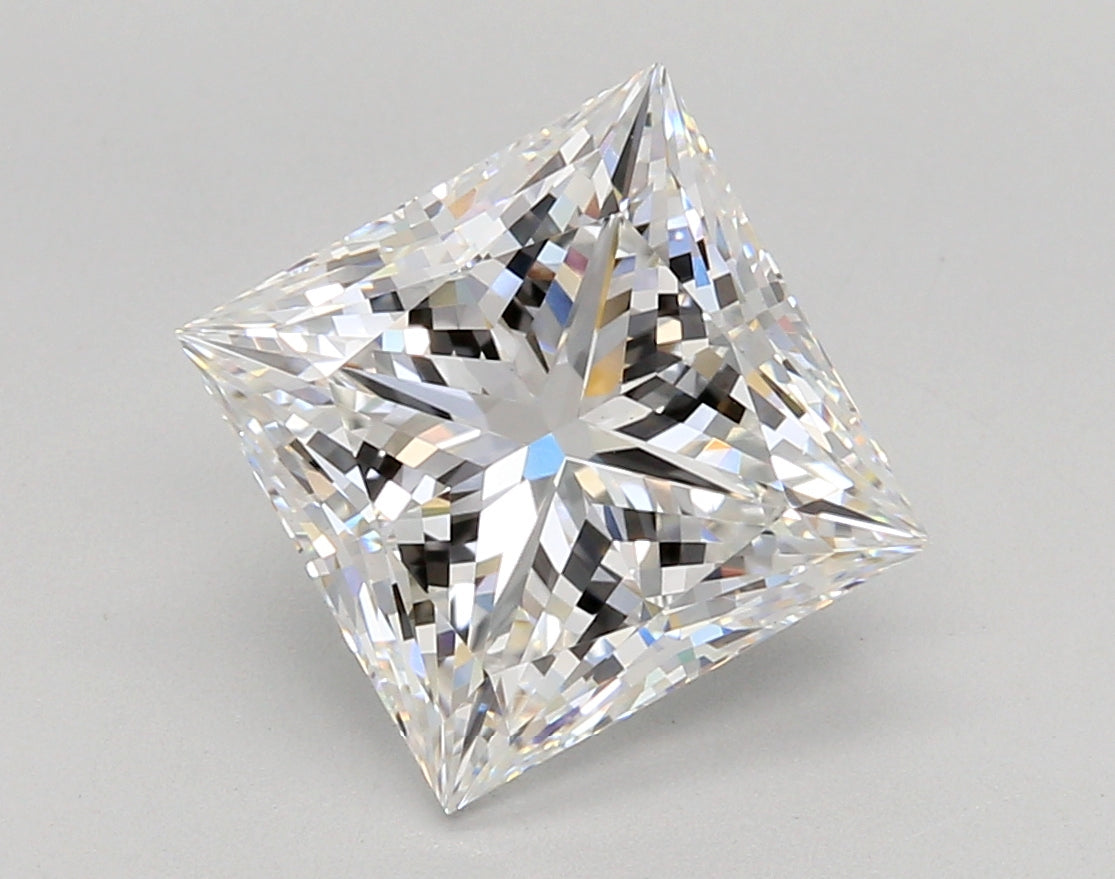4.07 Carat Princess Shaped, Ideal Cut, E Color, VS1 Clarity, IGI Certified Lab Grown Diamond