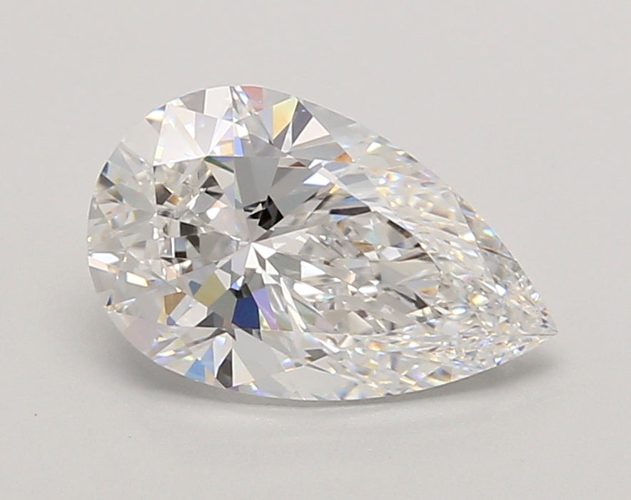 2.06 Carat Pear Shaped, Ideal Cut, D Color, VVS1 Clarity, IGI Certified Lab Grown Diamond