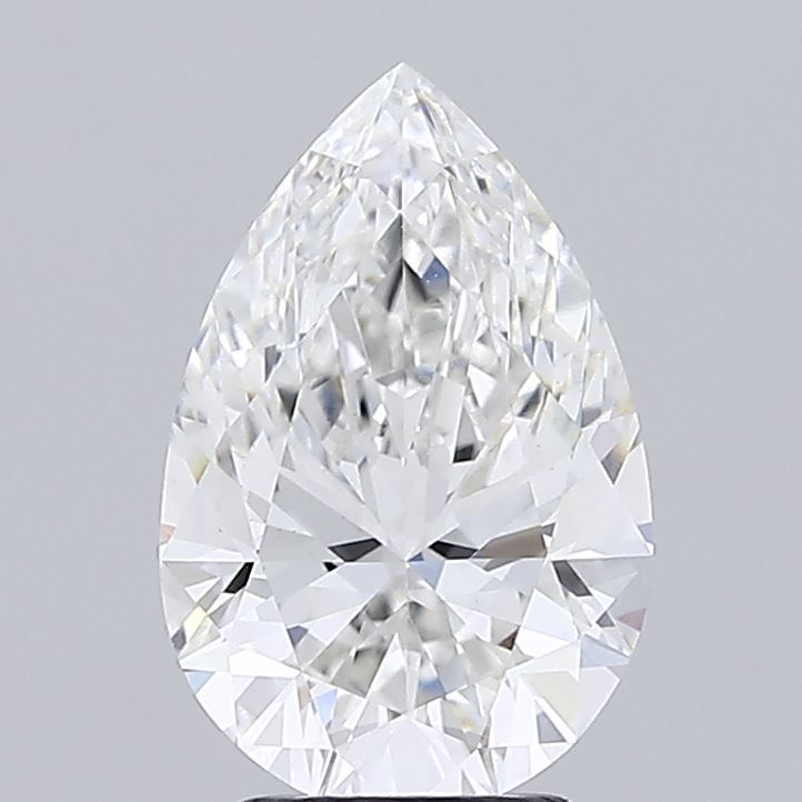 3.07 Carat Pear Shaped, Ideal Cut, F Color, VVS2 Clarity, IGI Certified Lab Grown Diamond