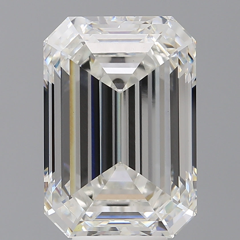 8.10 Carat Emerald Shaped, Ideal Cut, F Color, VVS2 Clarity, IGI Certified Lab Grown Diamond