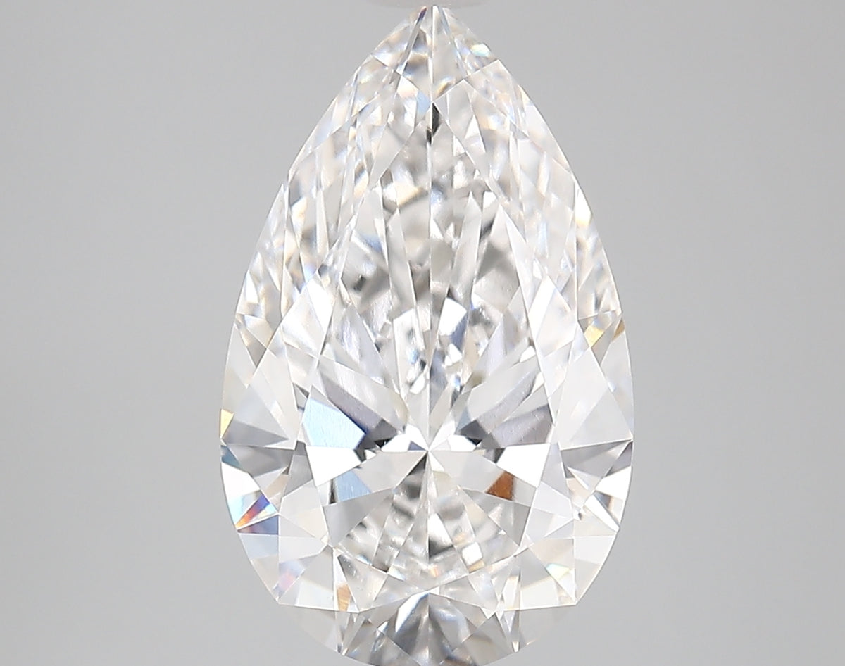 4.68 Carat Pear Shaped, Very Good Cut, F Color, VVS2 Clarity, IGI Certified Lab Grown Diamond