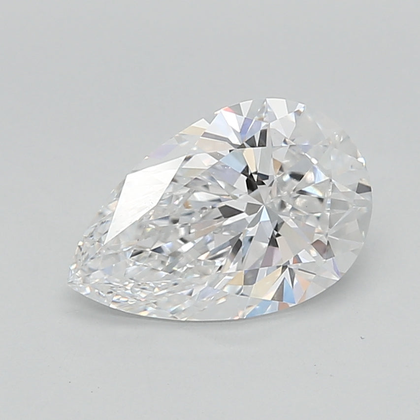 1.54 Carat Pear Shaped, Ideal Cut, D Color, VVS2 Clarity, IGI Certified Lab Grown Diamond