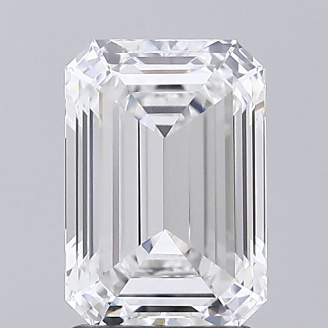 2.09 Carat Emerald Shaped, Ideal Cut, F Color, VVS1 Clarity, IGI Certified Lab Grown Diamond