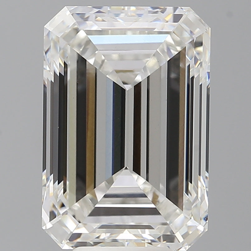 8.09 Carat Emerald Shaped, Excellent Cut, F Color, VVS2 Clarity, IGI Certified Lab Grown Diamond