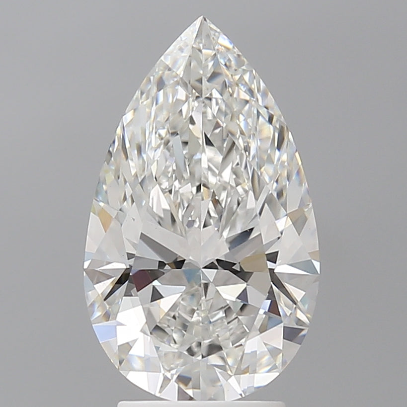 3.55 Carat Pear Shaped, Ideal Cut, F Color, VVS2 Clarity, IGI Certified Lab Grown Diamond