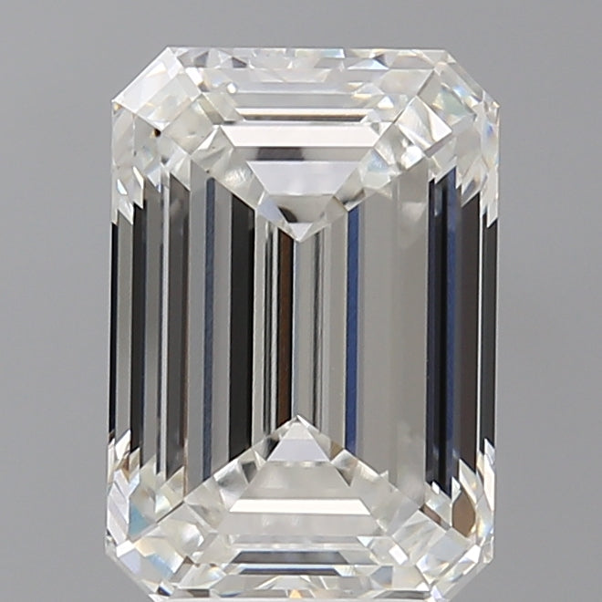 4.08 Carat Emerald Shaped, Ideal Cut, F Color, VVS2 Clarity, IGI Certified Lab Grown Diamond