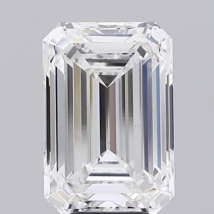 6.02 Carat Emerald Shaped, Ideal Cut, F Color, VS1 Clarity, IGI Certified Lab Grown Diamond