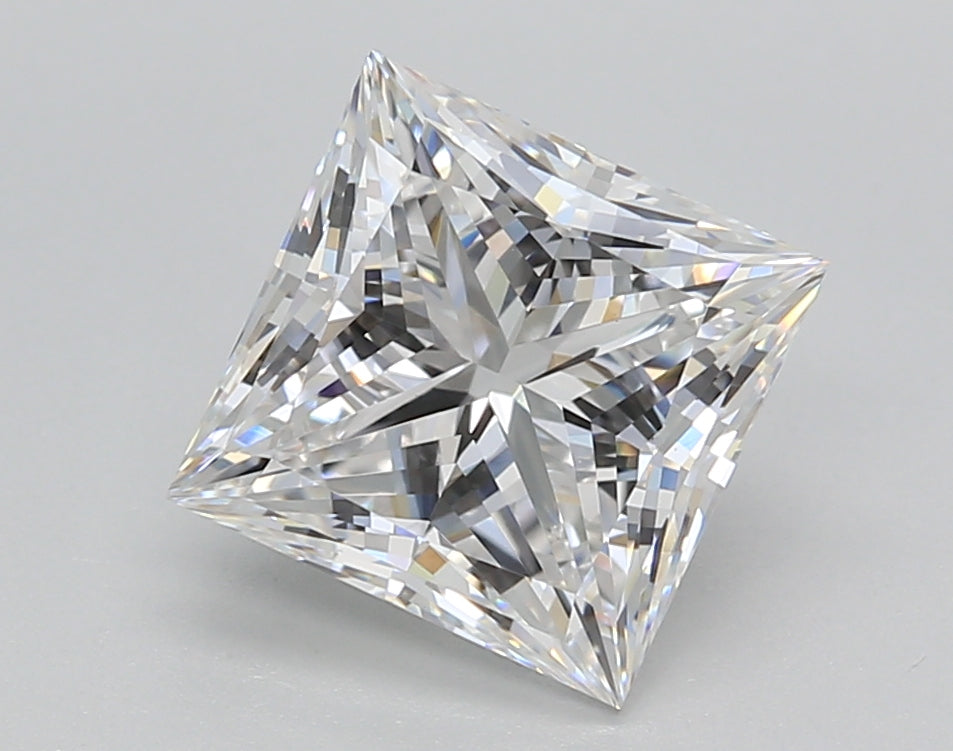 2.80 Carat Princess Shaped, Ideal Cut, D Color, VVS2 Clarity, IGI Certified Lab Grown Diamond