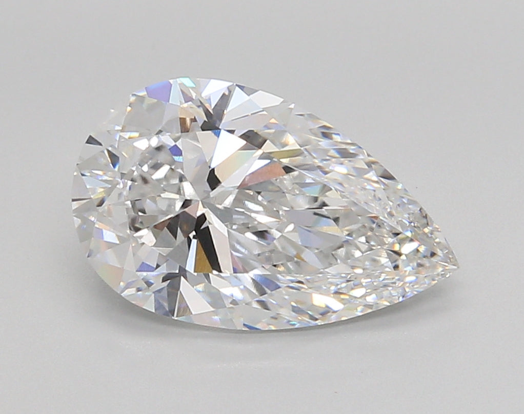 3.03 Carat Pear Shaped, Ideal Cut, D Color, VVS2 Clarity, IGI Certified Lab Grown Diamond