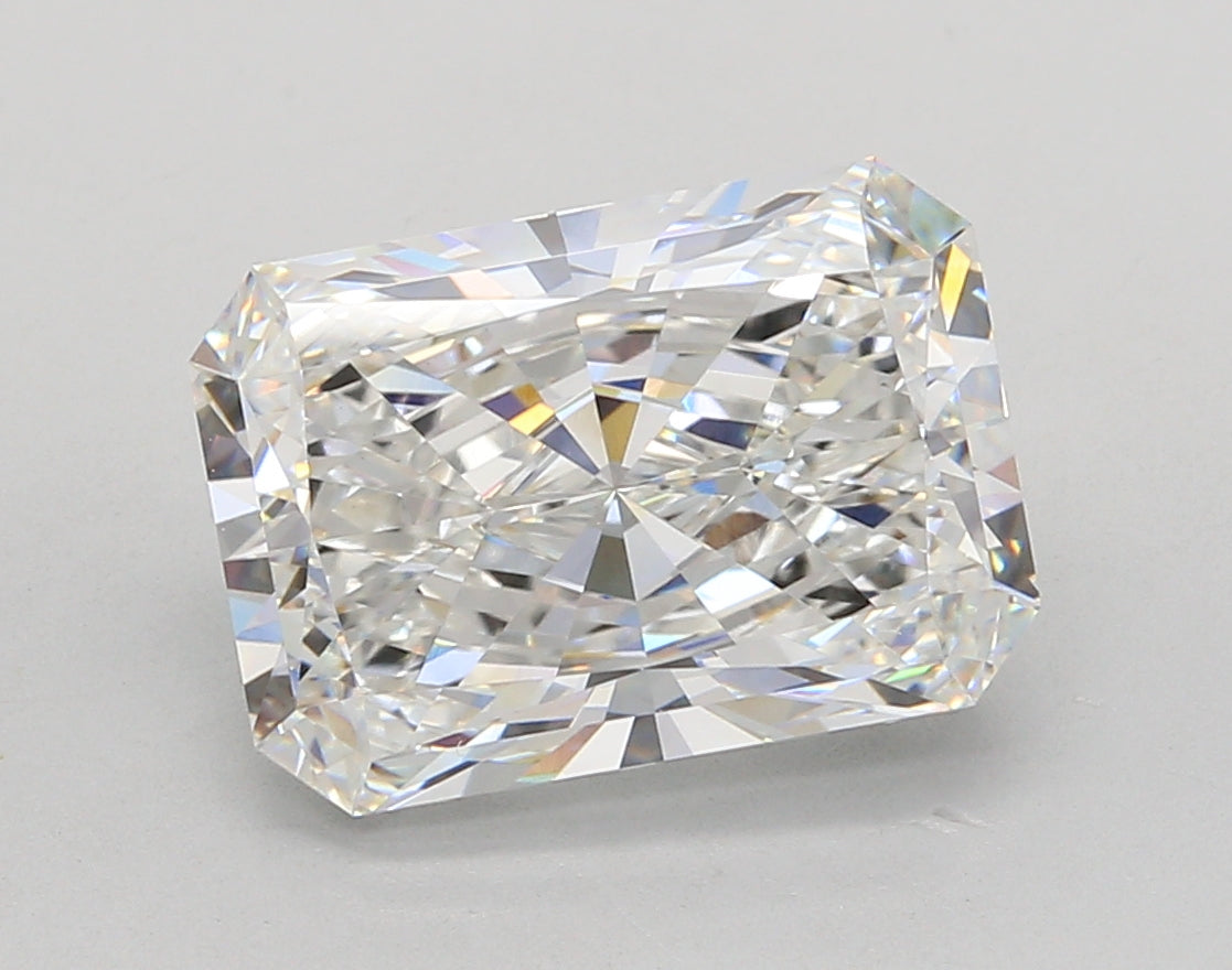 5.05 Carat Radiant Shaped, Ideal Cut, E Color, VVS2 Clarity, IGI Certified Lab Grown Diamond