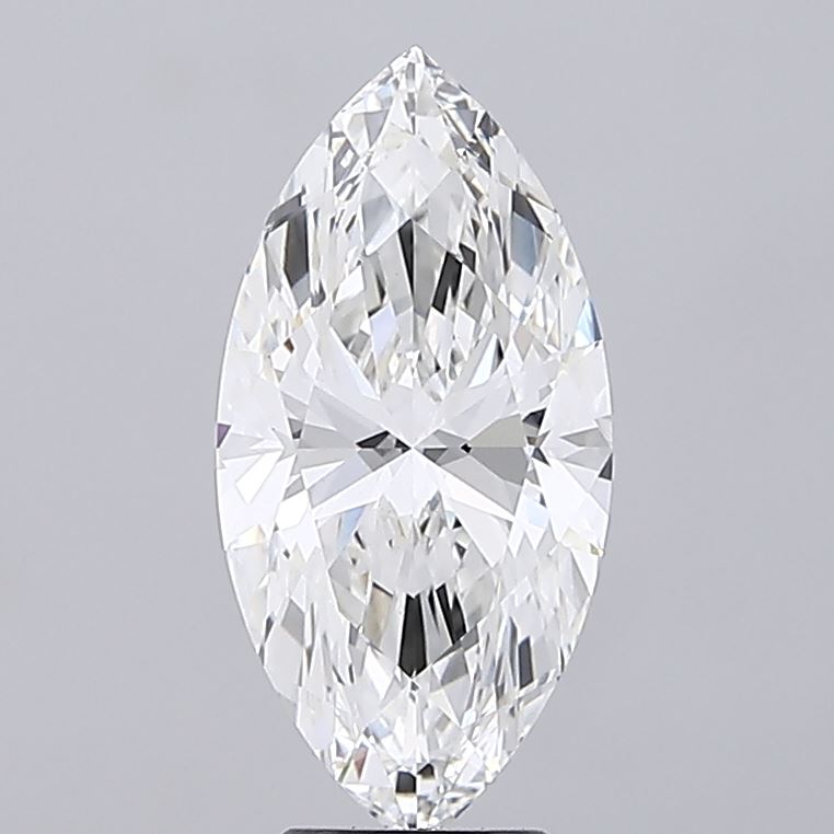 4.07 Carat Marquise Shaped, Ideal Cut, G Color, VVS2 Clarity, IGI Certified Lab Grown Diamond