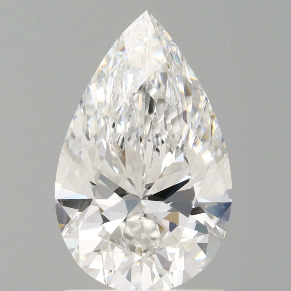 1.54 Carat Pear Shaped, Ideal Cut, E Color, VVS2 Clarity, IGI Certified Lab Grown Diamond