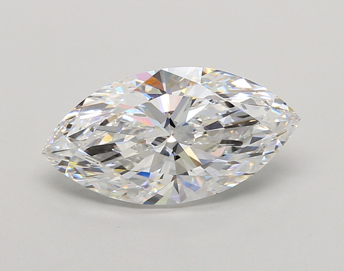 3.02 Carat Marquise Shaped, Ideal Cut, E Color, VVS1 Clarity, IGI Certified Lab Grown Diamond