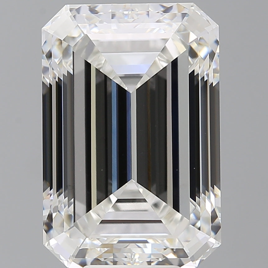 10.10 Carat Emerald Shaped, Ideal Cut, F Color, VVS2 Clarity, IGI Certified Lab Grown Diamond