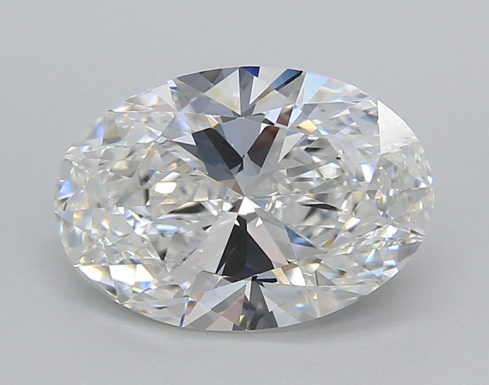 3.01 Carat Oval Shaped, Excellent Cut, D Color, VVS2 Clarity, IGI Certified Lab Grown Diamond