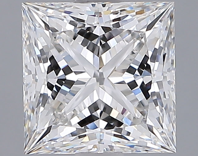 2.05 Carat Princess Shaped, Ideal Cut, F Color, VVS2 Clarity, IGI Certified Lab Grown Diamond