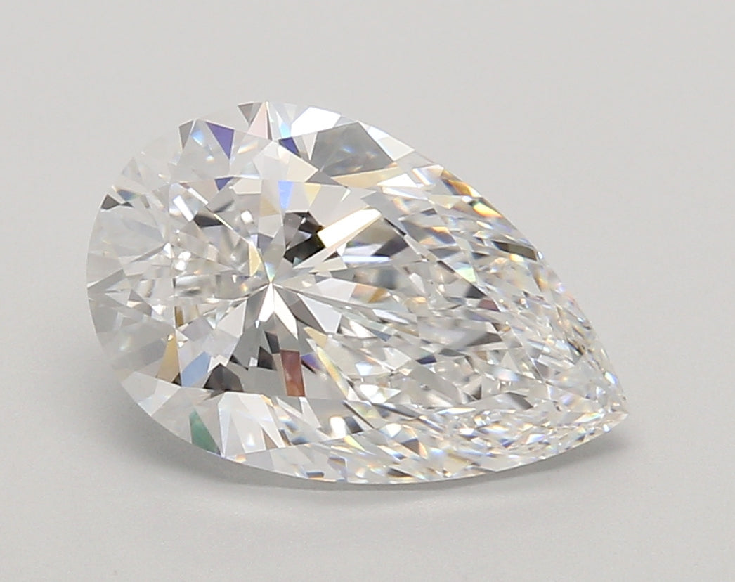2.85 Carat Pear Shaped, Ideal Cut, D Color, VVS1 Clarity, IGI Certified Lab Grown Diamond