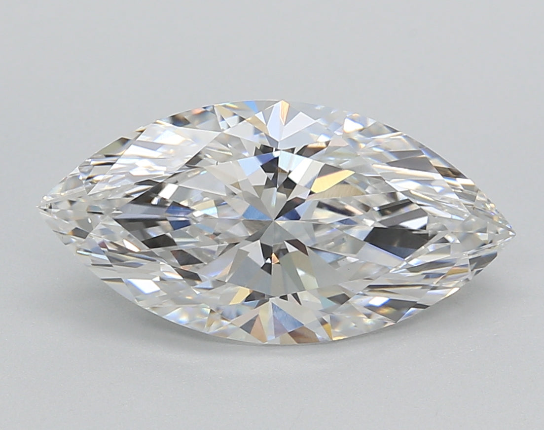 3.01 Carat Marquise Shaped, Ideal Cut, E Color, VVS2 Clarity, IGI Certified Lab Grown Diamond