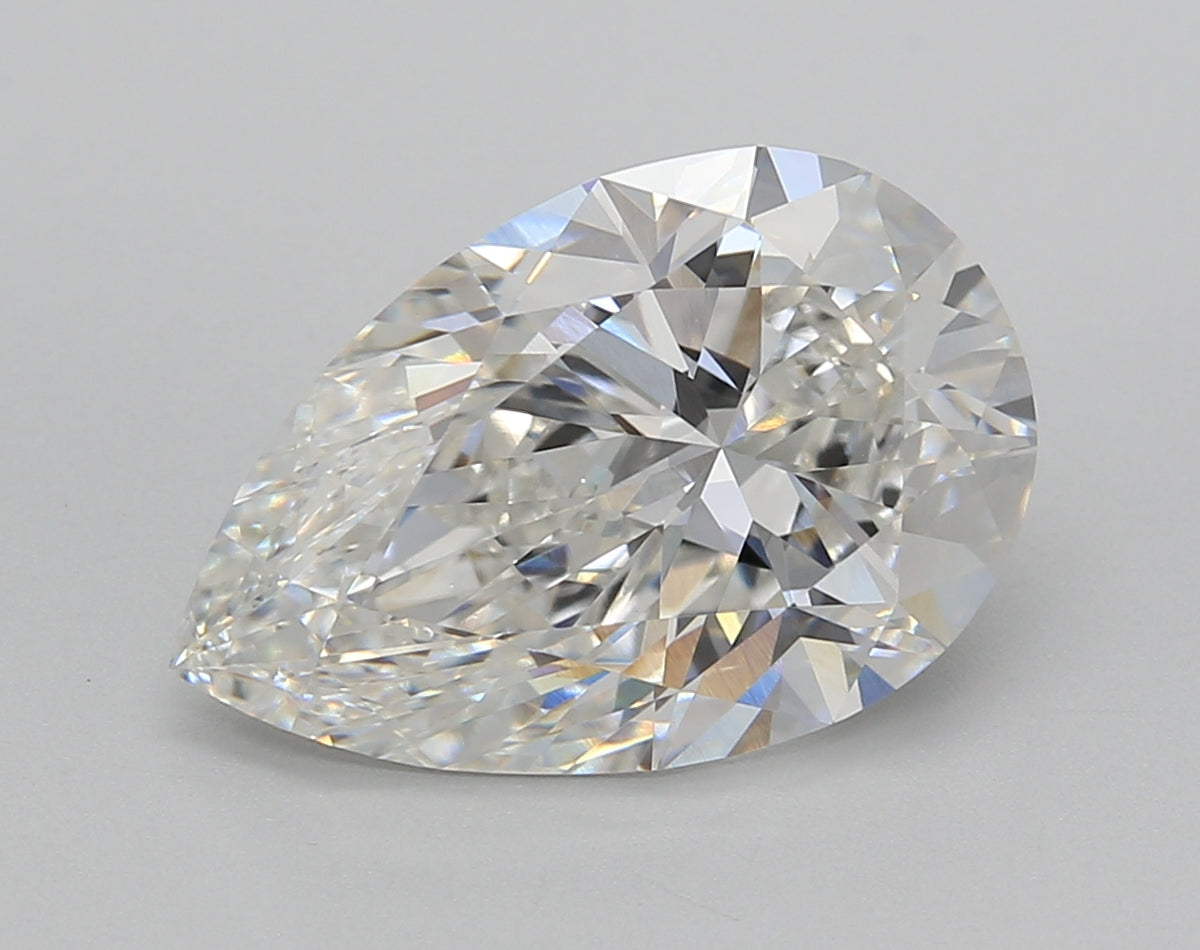 4.49 Carat Pear Shaped, Very Good Cut, F Color, VVS2 Clarity, IGI Certified Lab Grown Diamond