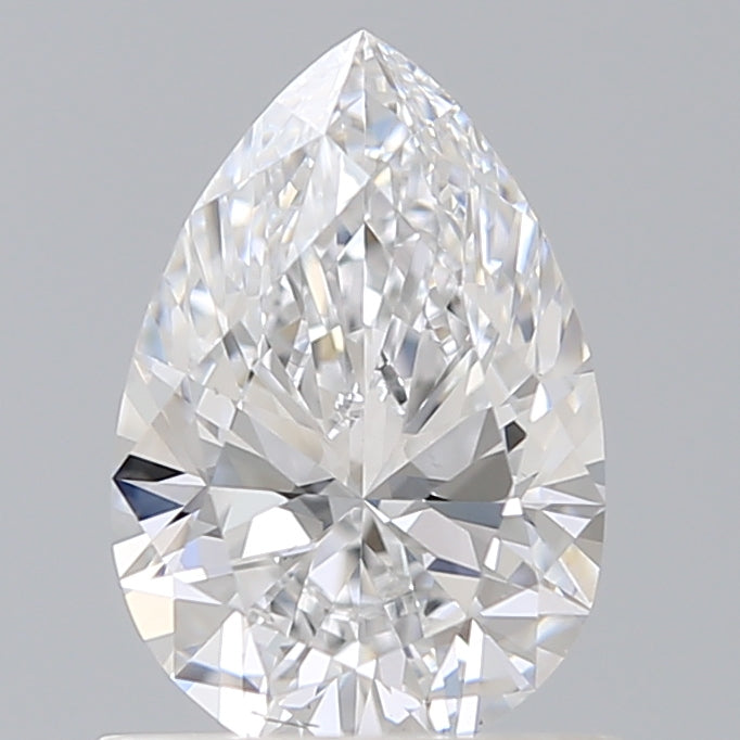 0.90 Carat Pear Shaped, Ideal Cut, D Color, SI1 Clarity, IGI Certified Lab Grown Diamond