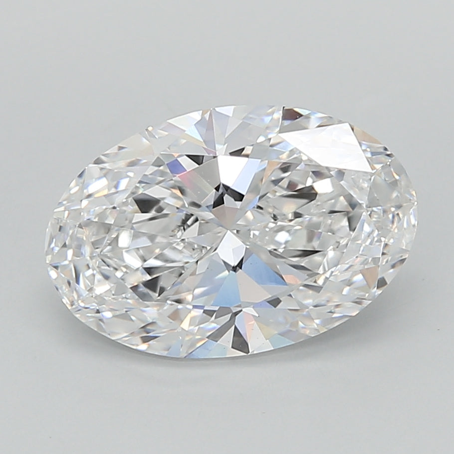 2.59 Carat Oval Shaped, Ideal Cut, D Color, VVS2 Clarity, IGI Certified Lab Grown Diamond