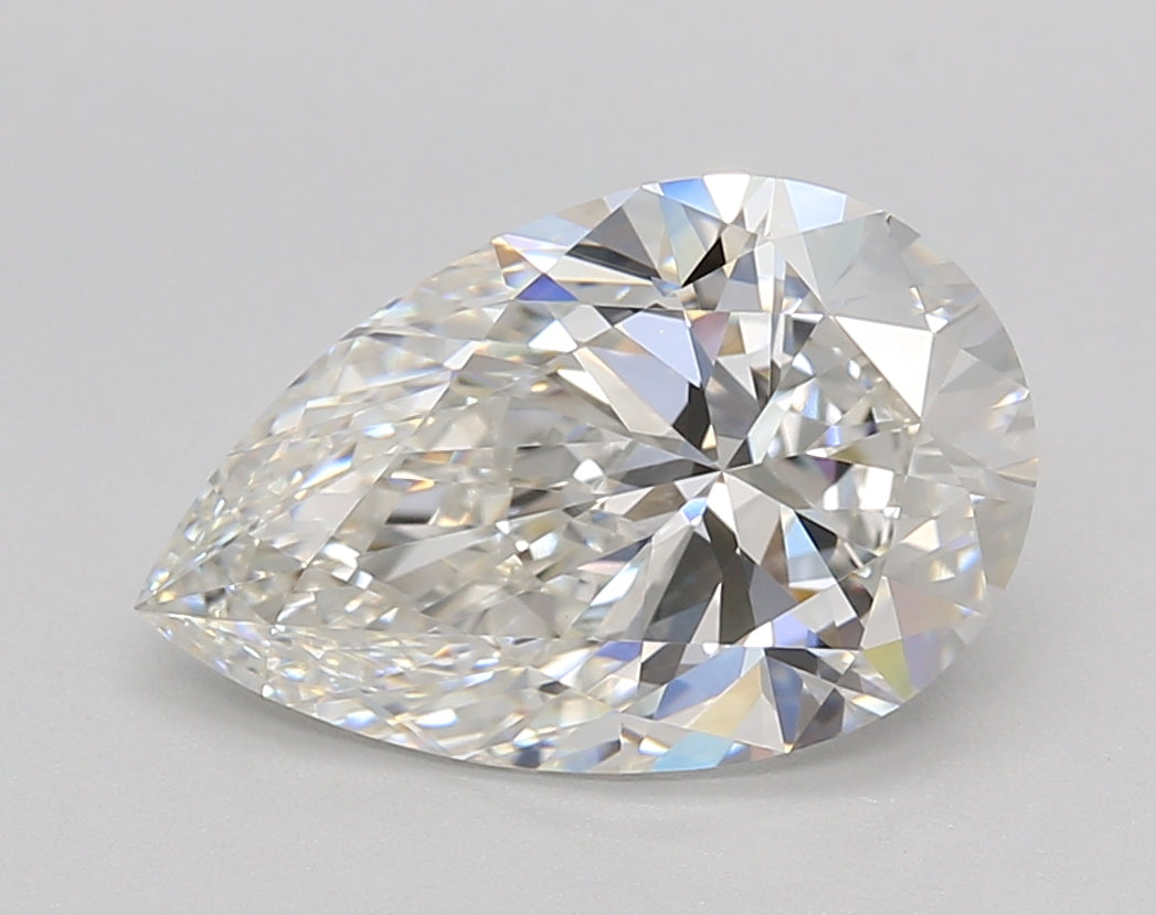 3.01 Carat Pear Shaped, Ideal Cut, F Color, VVS2 Clarity, IGI Certified Lab Grown Diamond