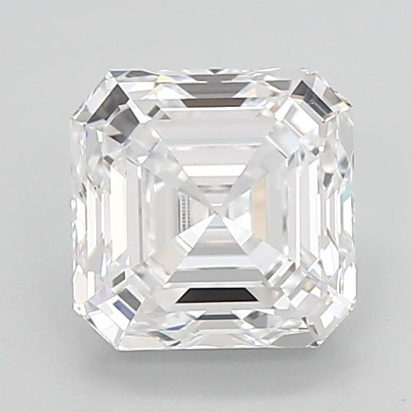 2.04 Carat Asscher Shaped, Ideal Cut, D Color, VVS2 Clarity, IGI Certified Lab Grown Diamond