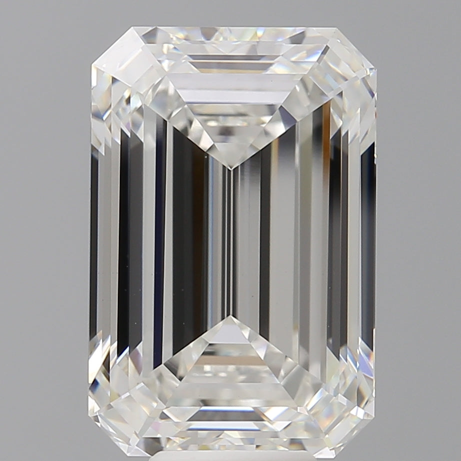 10.09 Carat Emerald Shaped, Ideal Cut, F Color, VVS2 Clarity, IGI Certified Lab Grown Diamond