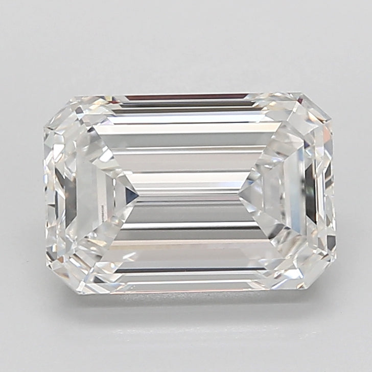 4.93 Carat Emerald Shaped, Ideal Cut, E Color, VVS2 Clarity, IGI Certified Lab Grown Diamond