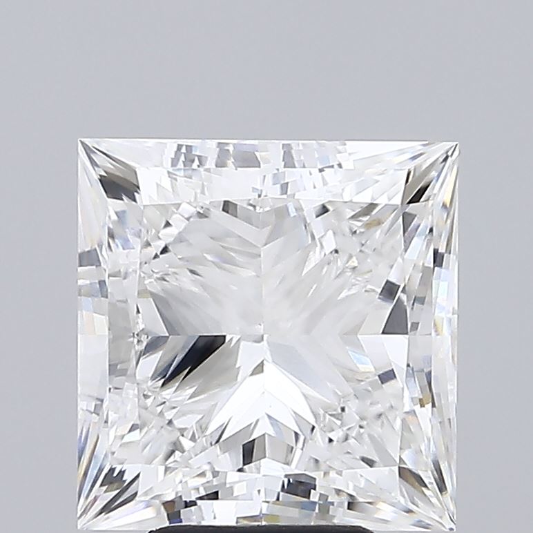 6.01 Carat Princess Shaped, Ideal Cut, E Color, VVS2 Clarity, IGI Certified Lab Grown Diamond
